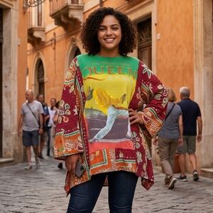 Colorful Queen Graphic Long Sleeve Top